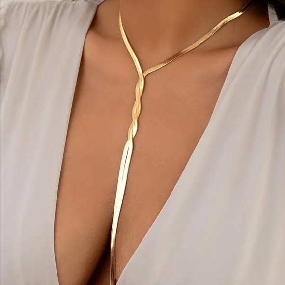 SOLD Sexy Gold Tassle Necklace - Picture 2 of 4
